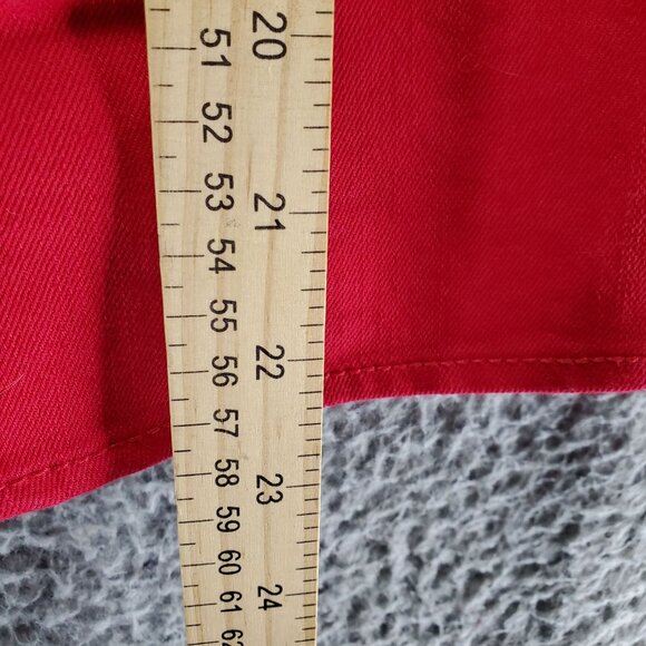 Christopher & Banks Jacket Women Large Red Denim Button Front Rhinestone Trucker - Picture 7 of 10